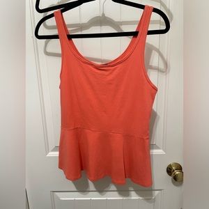 Express Coral Peplum Top